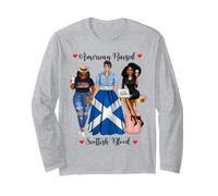 American and Scottish Blood Black Mujer Manga Larga