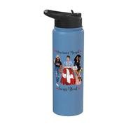 American And Swiss Blood Black Mujer Stainless Steel Insulated Water Bottle