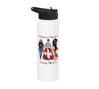 American And Swiss Blood Black Mujer Stainless Steel Insulated Water Bottle