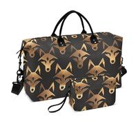 American Anime Wolf - Bolsa de lona decorativa para fin de semana, gimnasio, deportes, bolsa de aseo para deportes, bolsas plegables para mujer