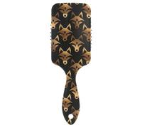 American Anime Wolf - Cepillo de pelo suave negro bronce para cabello fino, masajeador de cabeza para cabello largo con mango ergonómico para cabello rizado