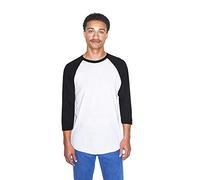 American Apparel 50/50 Raglan 3/4 Sleeve T-Shirt, 2-Pack Camiseta, Blanco/Negro, XXL Unisex Adulto