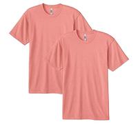 American Apparel Blend Track T-Shirt, Style GTR401, Tri-Coral (2-Pack)
