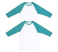 American Apparel Camiseta raglán CVC unisex, estilo G2003CVC, paquete de 2, Blanco/ártico jaspeado (paquete de 2), XXL