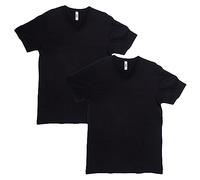 American Apparel Camiseta unisex CVC con cuello en V, estilo G2006CVC, paquete de 2, Negro (2 paquetes), XXL