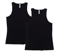 American Apparel CVC Racerneck Style G101CVC - Camiseta sin Mangas para Mujer (Paquete de 2), Negro (2 Paquetes), S