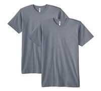 American Apparel Fine Jersey T-Shirt, Style G2001, Multipack Camiseta, Asfalto (Paquete de 2), L (Pack de 2) Unisex Adulto