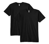 American Apparel Estilo G2001 Camiseta de Punto Fino para Adulto, Paquete múltiple, Negro (2 Paquetes), L