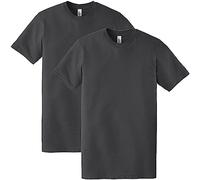 American Apparel Fine Jersey Crewneck Short Sleeve T-Shirt, 2-Pack Camiseta, Asfalto, XL Unisex Adulto
