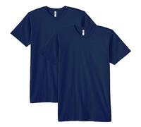 American Apparel Fine Jersey Crewneck Short Sleeve T-Shirt, 2-Pack Camiseta, Azul Marino, L Unisex Adulto