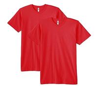 American Apparel Fine Jersey Crewneck Short Sleeve T-Shirt, 2-Pack Camiseta, Rojo, XL Unisex Adulto
