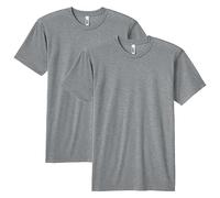 American Apparel Camiseta, Gris atlético (Paquete de 2), L