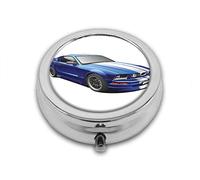 American Auto Racing Theme Car Sports Competition Speed Winner Boys Kids Graphic Custom Round SilverBox Pocket 2.1" - 3 Compartimentos Box/Pastillero Bolsillo