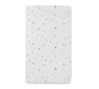American Baby Company 100% algodón natural Jersey punto 18 x 36 Cuna sábana ajustada, estrellas grises y luna, suave transpirable, para niños y niñas (paquete de 1)