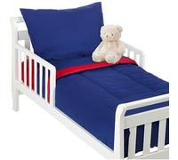 American Baby Company 100% Cotton Percale 4-piece Toddler Bed Set, Red/Royal by American Baby Company
