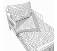 American Baby Company 100% Cotton Percale Toddler Bedding Set, Gray Lattice, 4 Piece by American Baby Company