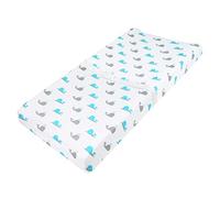 American Baby Company - Funda para cambiador de mesa (100% algodón natural), Ballenas turquesa, 1 Paquete
