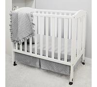 American Baby Company Heavenly Soft Juego de cama de 5 piezas, riel para cuna, 3D gris, gris, Mini-Crib Set
