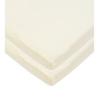 American Baby Company - Juego de 2 sábanas para cuna (100% algodón natural, 18 x 36 cm, ajustable, crudo, suave, transpirable, para niños y niñas