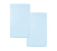 American Baby Company - Juego de 2 sábanas para cuna (100% algodón natural, 18 x 36 cm), color azul, suave, transpirable, para niños y niñas