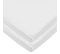 American Baby Company - Juego de 2 sábanas para cuna (100% algodón natural, 18 x 36 cm), color blanco, suave, transpirable, para niños y niñas