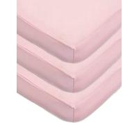 American Baby Company Paquete de 3 sábanas bajeras para Cuna de 28 x 52 Pulgadas, Suaves, Transpirables, neutrales, 100% algodón, Rosa, para niños y niñas, se Adapta a colchones de Cuna y Cama