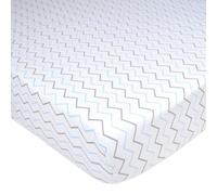 American Baby Company Printed Jersey Sábana Ajustable para Cuna, Zigzag Azul, Pack de 1