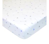 American Baby Company Sparkle Jersey Sábana Ajustable para Cuna, Flecha Azul Plata, Pack de 1