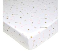 American Baby Company Sparkle Jersey Sábana Ajustable para Cuna, Flechas de Oro Brillante y Rosa, Pack de 1