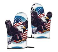 American Bald Eagle Print - Guantes de cocina unisex para barbacoa de 5.9 x 11 pulgadas, impermeables, para cocinar y hornear