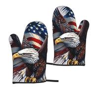 American Bald Eagle Print - Guantes de cocina unisex para barbacoa de 5.9 x 11 pulgadas, impermeables, para cocinar y hornear