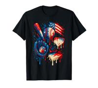 American Baseball Drip Patriotic para niños Pelota y Bate Juvenil Camiseta
