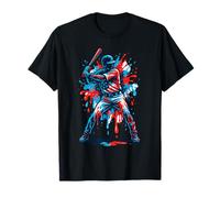 American Baseball Drip Patriotic para niños pelota y bate juvenil Camiseta