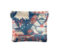 American Bird Blue Red Wild - Monedero de cuero para mujer