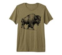 American Bison Buffalo Wildlife Animal Lovers ilustración Camiseta Premium