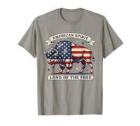 American Bison USA Flag Vintage Patriotic Buffalo Pride Camiseta
