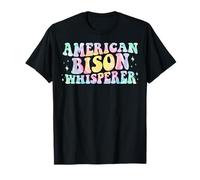 American Bison Whisperer Funny Animal Lover Groovy Tie Dye Camiseta