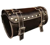 American Blue - Bolsa vintage para moto, de piel de cabra auténtica, cierre con hebilla de dos correas, para herramientas, marrón, cierre rápido, reforzada, para manillares, horquillas, modelo 20