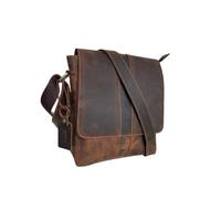 american blue Bolso bandolera de cuero genuino para hombre, bolso de mensajero, bolso de negocios, pequeño bolsillo lateral, bolso cruzado, marrón, 8 L X 10 H X 3 W,INCH)