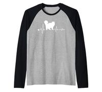 American Bobtail Cat Heartbeat Funny Kitten Cats Lovers Camiseta Manga Raglan