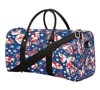 American - Bolsa de viaje para el 4 de julio con diseño de mariposa para mujeres, hombres, niñas, niños, fin de semana, bolsa de equipaje de 22,7 L, bolsa de equipaje para deportes, gimnasio, yoga,