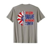 American Brave Independence Power Backprint 4 de Julio Camiseta