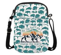 American Buffalo Bison Gift Tamaraw Bison Lover Gift Be The Buffalo Charge The Storm - Bolso cruzado, Be the Buffalo Cr Eu, 5.91 Inches ×8.27 Inches