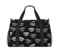American Bulldog Head - Bolsa de viaje grande reutilizable para compras, bolsa de vacaciones, bolsa deportiva con correa cruzada ajustable
