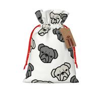 American Bulldog Head Bolsas de regalo reutilizables para Navidad y festivales, bolsas de embalaje de regalo, bolsas de tela elegantes hechas a mano