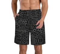 American Bulldog Head - Pantalones cortos de verano con cordón para hombre, estilo casual, ajuste clásico, con 3 bolsillos, Abstracto Ciencia Química Ilustración 3D, L