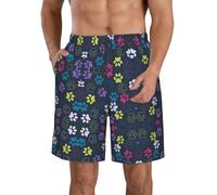 American Bulldog Head - Pantalones cortos de verano con cordón para hombre, estilo casual, ajuste clásico, con 3 bolsillos, Bonita pata de perro, M