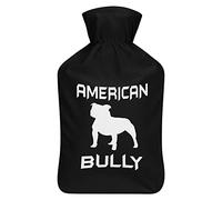 American Bully Dog Botella de agua de goma con cubierta de felpa suave, bolsa de agua caliente para invierno, manos y pies, protección contra el frío, 1000 ml