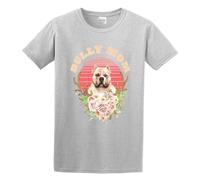 American Bully Mom Dog Logo T-Shirt Graphic tee Printed Top Mens Gray Shirt 3XL