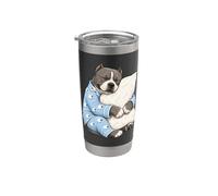 American Bully Sleeping in Cute Pijama Sleep Dog Vaso térmico de acero inoxidable de doble pared